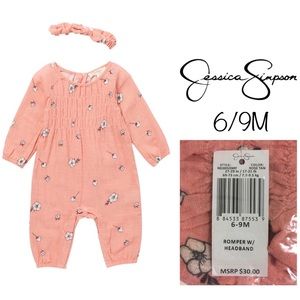 🆕JESSICA SIMPSON BABY - FLORAL JUMPSUIT - 6/9M - NWT
